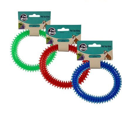 Durable Textured Rubber Pet Toy Ring 15cm