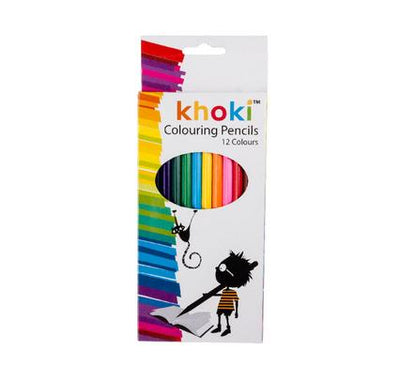 avenusa - Khoki Long Length Pre-Sharpened Colouring Pencils, Pack of 12 Bright Colours - avenu.co.za - Arts & Crafts