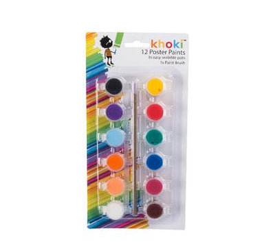 avenusa - Khoki 12 Coloured Water Based Paints - avenu.co.za - Arts & Crafts