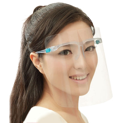 Designer Adult Face Shield With Glasses Frame, Anti-fog Protective Mask Safe Transparent 30 Micron