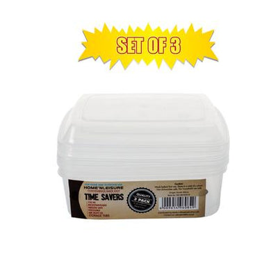 avenusa - Time Savers Clear Containers 3 Pack 750ml - avenu.co.za - Home & Decor