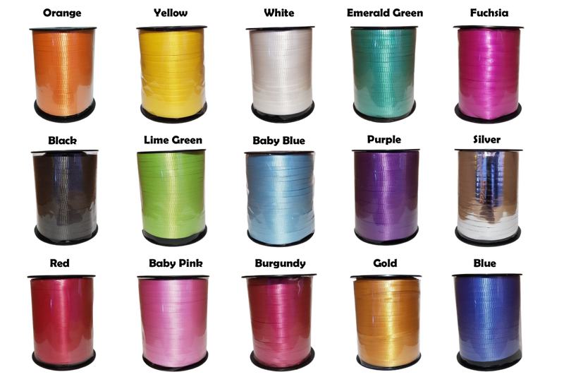 Poly Balloon Ribbon, Light for Helium Balloons, 5mm Wide by 500 Meters Long