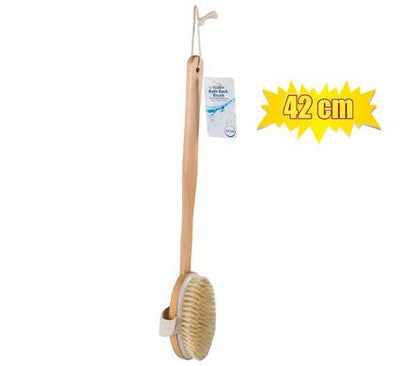 avenusa - Bath Basics, Long Wooden Handle Body Brush, Exfoliating Brush - 42 cm - avenu.co.za - Home & Decor