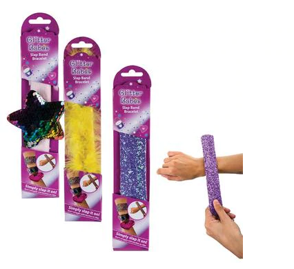 Glitter Babes Slap Band Bracelets - 3 Per Pack