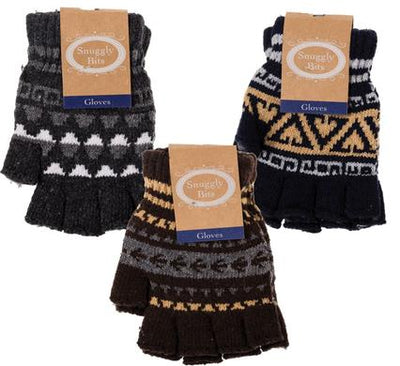 avenusa - Snuggly Bits Mens Warm Winter Fingerless Gloves Assorted Designs and Colours - avenu.co.za - Fashion