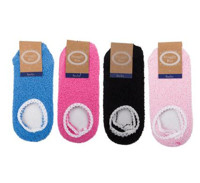 avenusa - Snuggly Bits Ladies Indoor Ankle, Secret with Rubber Grip Sole Plain Assorted Colours XL - avenu.co.za - Fashion