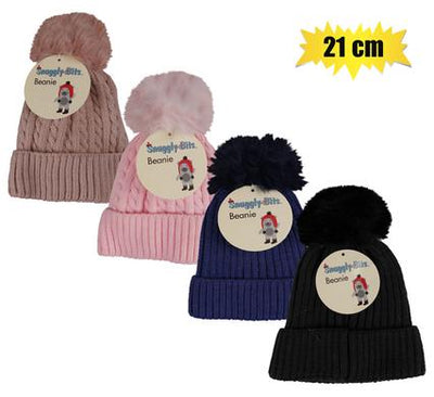 Kids Winter Knitted Beanie Pom-Pom design, Warm Winter Headwear