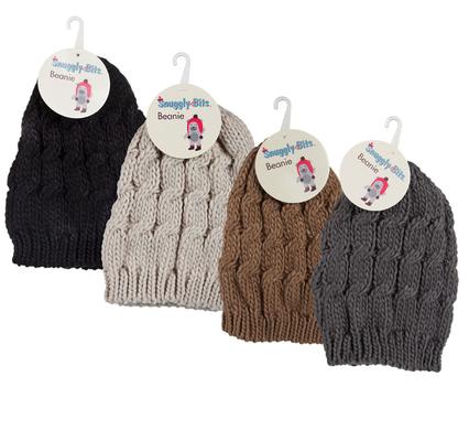 Knitted Beanie Twist Design, Warm Winter Headwear