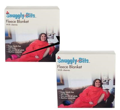 Snuggly Bits Deluxe Fleece Blanket with Sleeves for Adult, Men and Women. Elegant, Cozy & Warm