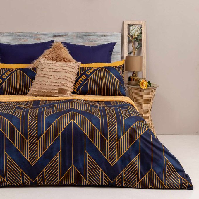 Pierre Cardin Luxury Duvet Microfibre Cover Sets - Opulent Geo Design
