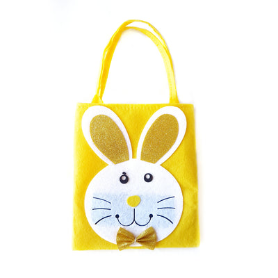 Kids 4 Piece Easter Egg Hunt Bag, Felt Bunny Face