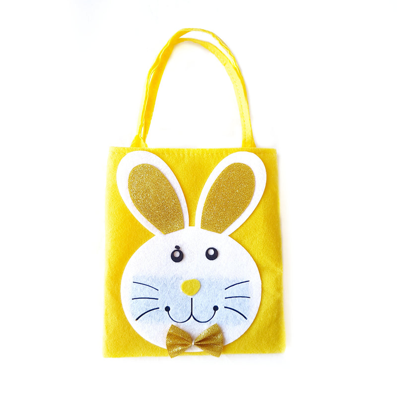 Kids 4 Piece Easter Egg Hunt Bag, Felt Bunny Face