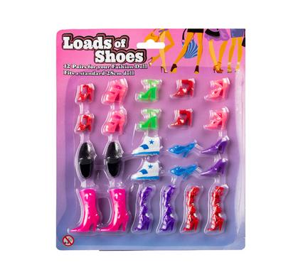 Fashion Doll Shoes 12 Pairs, To Suit Standard 28Cm Dolls