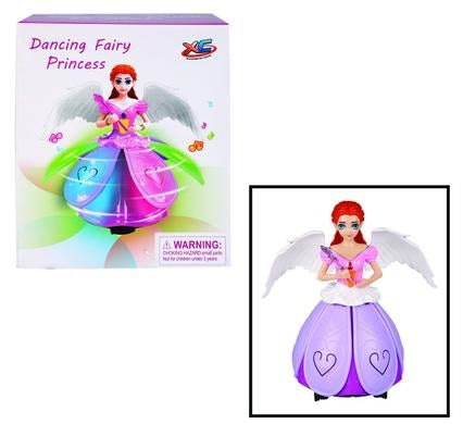 Battery Operated Rotating Dancing Fairy Princess with Music and Lights 23cm for Kids Ages 3+ Christmas Birthday Gift