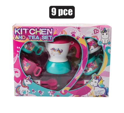 Girls Unicorn Kitchen And Tea Play-Set 9Pc, Fun Gift To Play With Friends