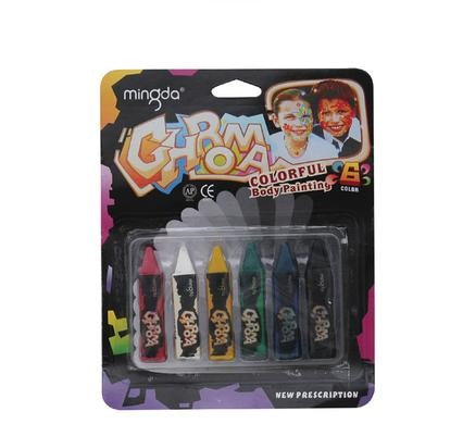Non-Toxic Dress Up Face and Body Crayon Painting Set, 6 Colours