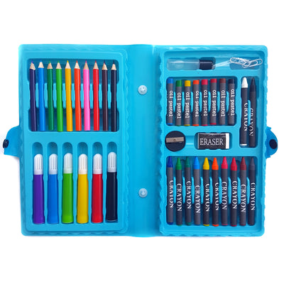 Compact Khoki 42pc Blue Plastic Carry Case Art Set