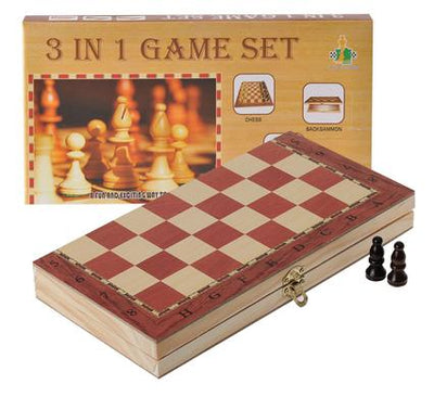 avenusa - Board Game 3 In 1 Chess - Checkers - Backgammon - avenu.co.za - Toys & Games