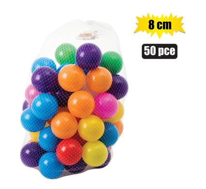 Multi-Colour 8cm Plastic Balls Set 50pc, Fun for the Kids