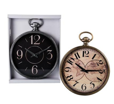 avenusa - Pocket Watch Design Quartz Round Wall Clock, 29cm - avenu.co.za - Home & Decor