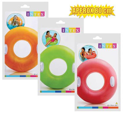 avenusa - Intex Inflatable Pool Tube, Durable Round Summer Swim Ring - 80 cm - Bright Colours - avenu.co.za - Sports & Outdoors