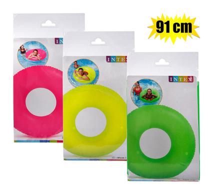 Intex Neon 91cm Swim Ring for Kids Outdoor Fun