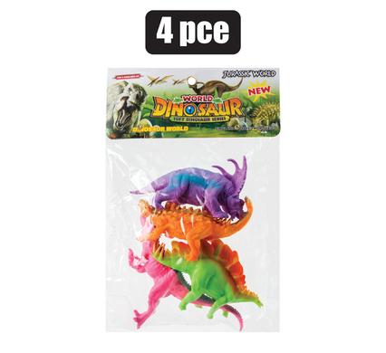 Dinosaurs World Toy Set 4Pc, 18Cm Different Dinosaurs To Play With