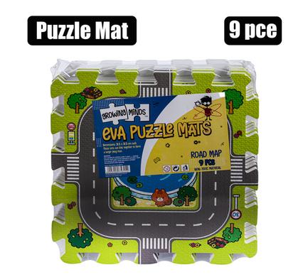 Growing Minds 9 Piece Educational Puzzle Road Mats, Interlocking Foam Puzzle Floor Mats, Non-Toxic 31.5 x 31.5 Ages 3+