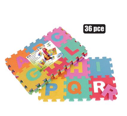 Childrens Educational Learning Rubber Interlocking Floor Mat Abc+Number 36Pc Set, 13.5X13.5Cm