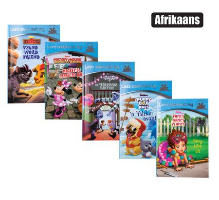 Disney Afrikaans Book Reader Lees Saam Mixed 5 Book Set, Fun To Read And Learn For The Kids