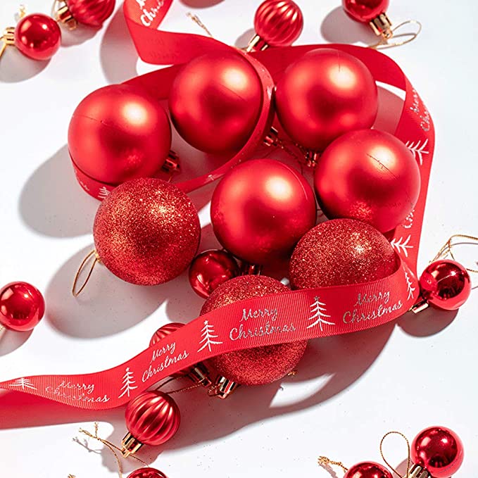 24pc Christmas Ball Ornaments Set, 6cm Mini Balls Ornaments, Christmas Tree Decoration Balls, Christmas Holiday