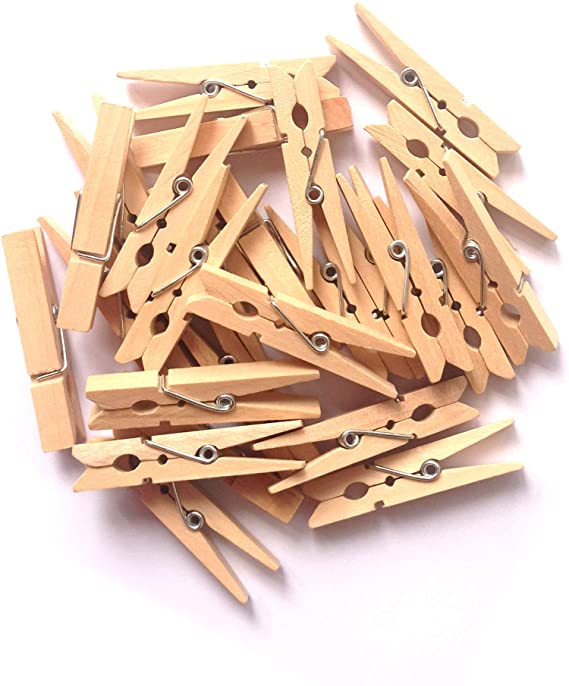 120pc Pack Bamboo Washing Pegs Clothes Pegs 70mm for the Home