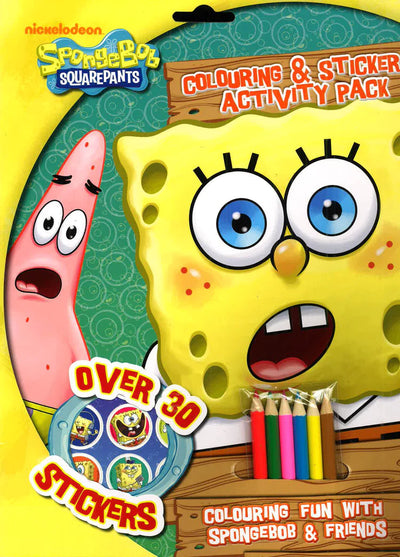 Fun Spongebob Squarepants Colouring And Stricker Activity Book For Kids