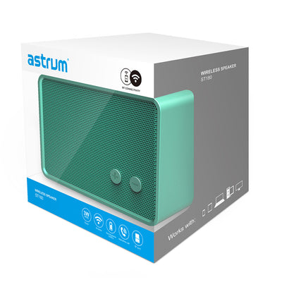 Bright Colour Rectangular Bluetooth Enabled Wireless Retro Speaker, 3W RMS, Mic for Voice Calling