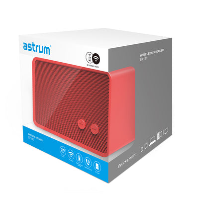 Bright Colour Rectangular Bluetooth Enabled Wireless Retro Speaker, 3W RMS, Mic for Voice Calling