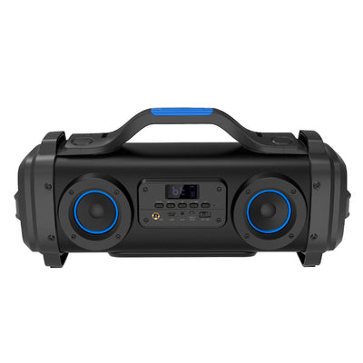 All In One LED Wireless 2,2CH High Power 51W RMS Boombox Speaker, with Wired Mic for Portable Karaoke Fun