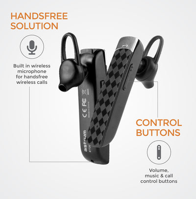 Wireless Hands-free Earpiece, Comfort Fit, Bluetooth Connectivity for Voice and Music Playback