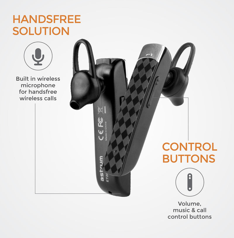 Wireless Hands-free Earpiece, Comfort Fit, Bluetooth Connectivity for Voice and Music Playback