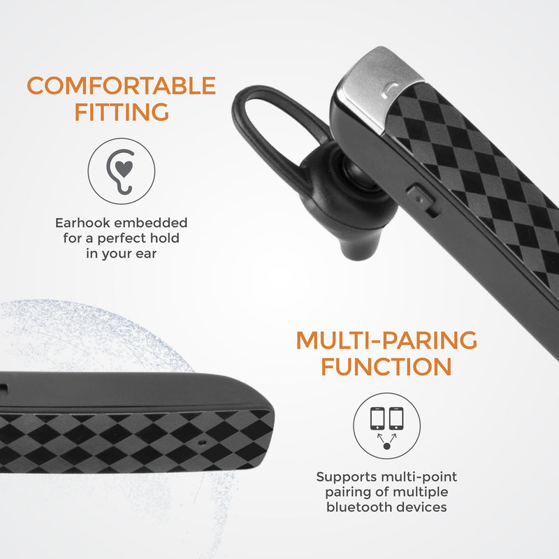 Wireless Hands-free Earpiece, Comfort Fit, Bluetooth Connectivity for Voice and Music Playback
