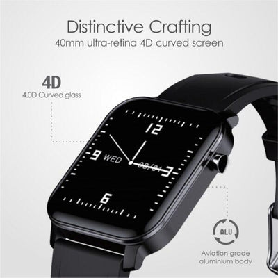 Square Smart Watch Android and IOS Compatible Fitness Tracker, Heart Rate Monitor, 40mm Touch Screen. Pedometer Smartwatch Sleep Monitor Men and Women