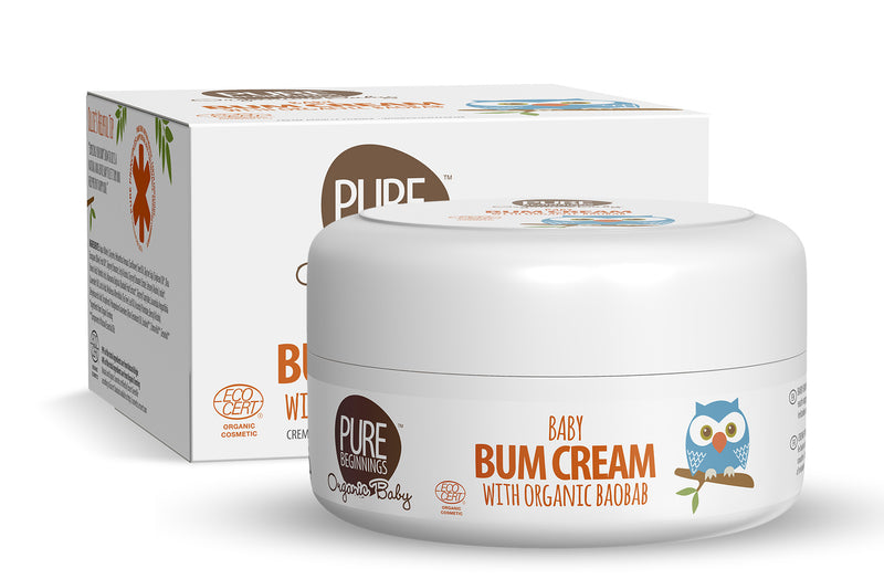 Pure Beginnings Baby Bum Cream with Organic Baobab 125ml Anti Bacterial Anti Fungal