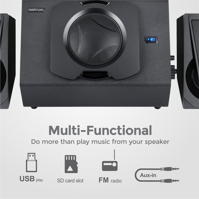 Powerful Multifunctional 2.1CH 80W RMS Multimedia Bluetooth Gaming Speaker