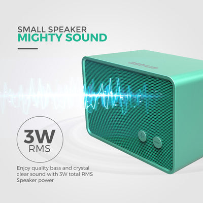 Bright Colour Rectangular Bluetooth Enabled Wireless Retro Speaker, 3W RMS, Mic for Voice Calling