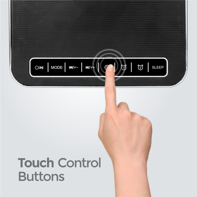 Touch Control Wireless Digital Alarm Clock with High Quality Stereo Speaker, Bluetooth and LED Lighting