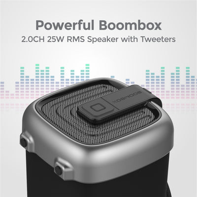 Wireless Square 2,1CH Bluetooth Speaker, Handsfree Calls and FM Radio, 25W RMS for Clear Sound