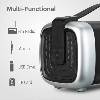 Wireless Square 2,1CH Bluetooth Speaker, Handsfree Calls and FM Radio, 25W RMS for Clear Sound