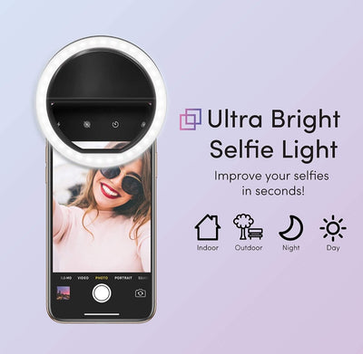 Battery Operated Selfie LED Ring Light Portable Clip-on