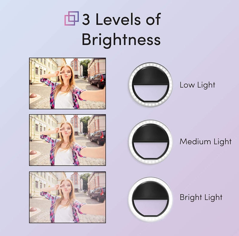 Battery Operated Selfie LED Ring Light Portable Clip-on
