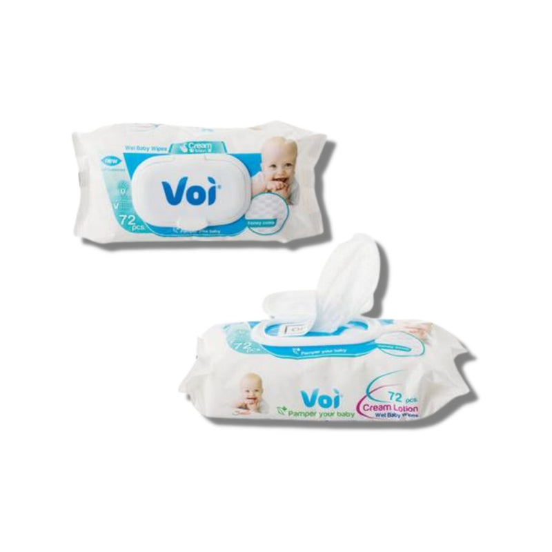 VOI Baby Wet Wipes Cream Lotion 72pc - Honeycomb