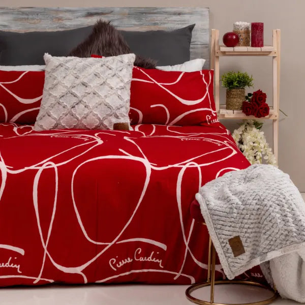 Pierre Cardin Luxury Duvet Microfibre Cover Sets - Squiggle Design